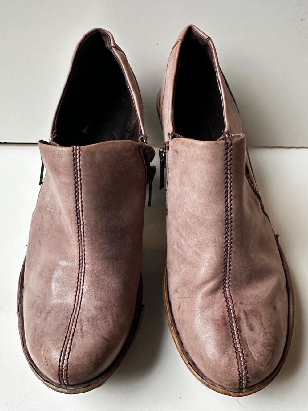 Børn Brown Leather High Heel Zip Ankle Booties Boots Women's Size 8 / 39